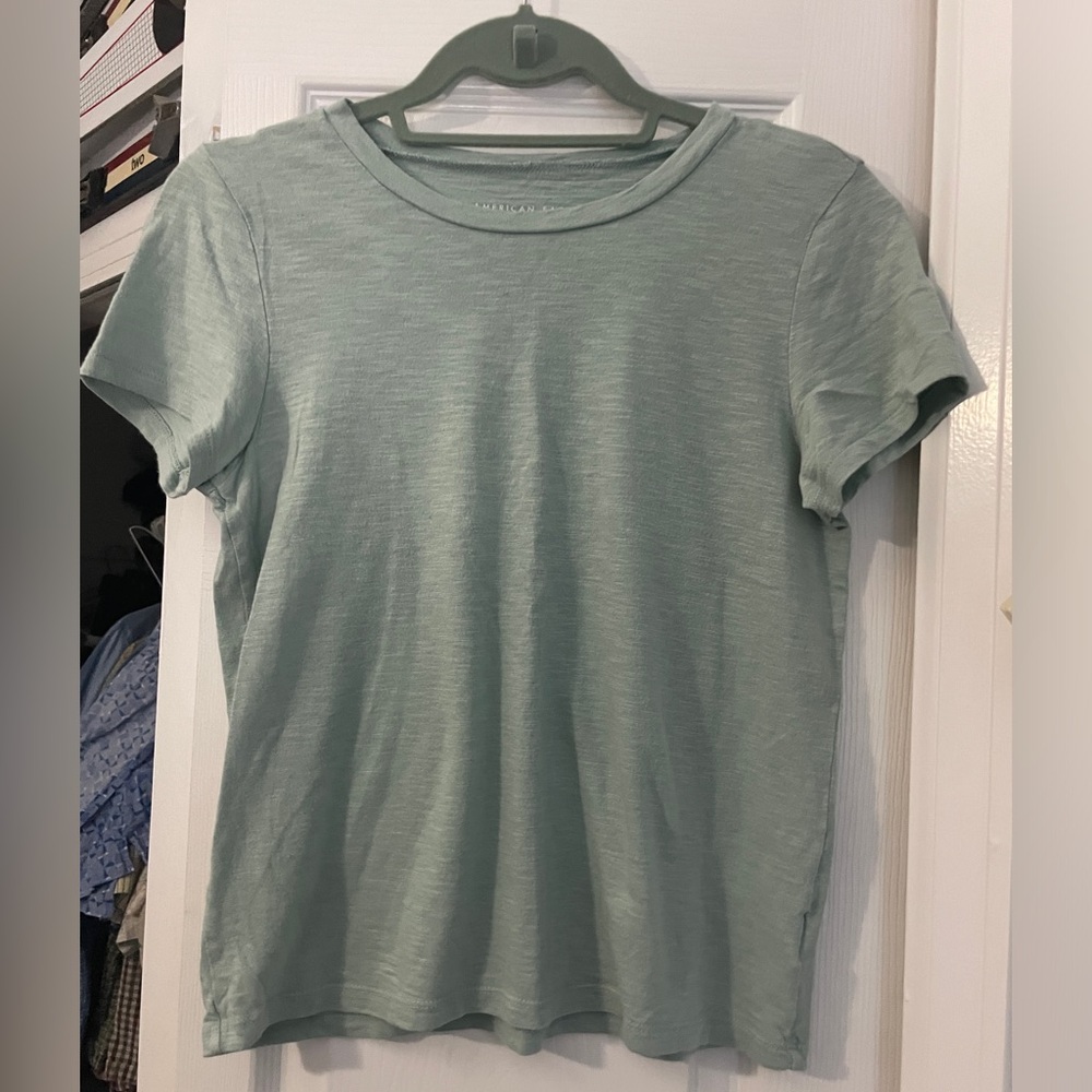 Women's American Eagle Small Teal Baby Tee